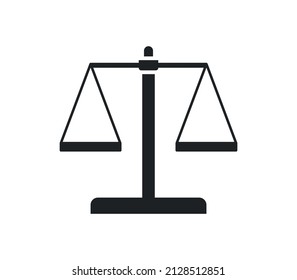 Balance and justice symbol flat vector illustration.
