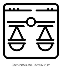 Balance law icon outline vector. Property patent. Data content
