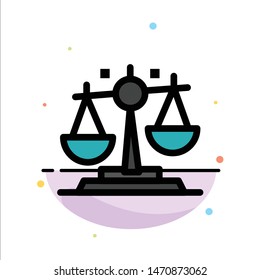 Balance, Law, Justice, Finance Abstract Flat Color Icon Template. Vector Icon Template background