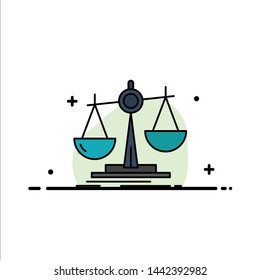 Balance, Law, Loss, Profit,   Business Flat Line Filled Icon Vector Banner Template