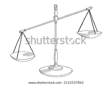 Balance libra graphic black white isolated sketch illustration vector