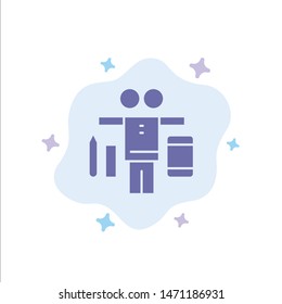 Balance, Life, Play, Work Blue Icon on Abstract Cloud Background. Vector Icon Template background