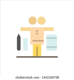 Balance, Life, Play, Work  Flat Color Icon. Vector icon banner Template