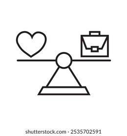Balance life and work icon. Career and family icon. Vector isolated illustration.