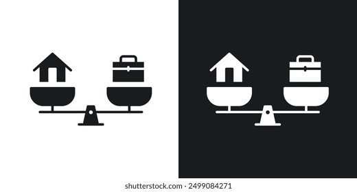 Balance life and work icon in solid style