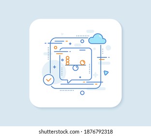 Icono de línea de balance. Botón vector abstracto. Señal de estabilidad mental. Símbolo de concentración. Icono de línea de balance. Concepto de burbuja de discursos. Vector