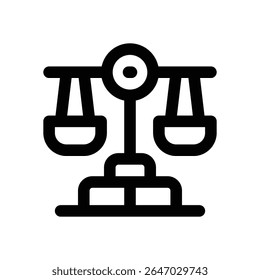 balance line icon. Clean and minimalist vector icon for websites, mobile apps, presentations, and logos. Fully scalable and customizable for any project.