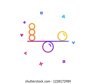 Balance line icon. Mind stability sign. Concentration symbol. Gradient line button. Balance icon design. Colorful geometric shapes. Vector