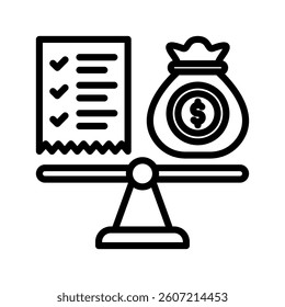 Balance Line Vector Illustration On White Background.