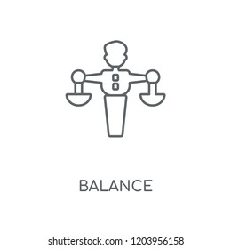 Balance linear icon. Balance concept stroke symbol design. Thin graphic elements vector illustration, outline pattern on a white background, eps 10.