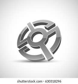 Balance logo. Dimensional. Circle logo template. Abstract company symbol.