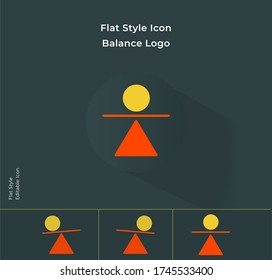 Balance logo and icon concept with variation in flat icon style for website, ui and ux use.