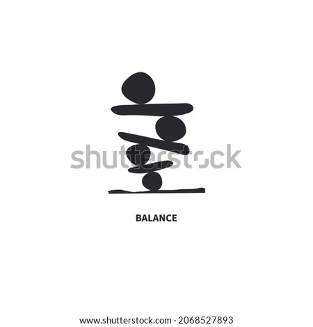 Balance logo. Pebble icon. Harmony symbol. Stack of stones isolated on white background. Buddhism sign. Vector illustration
