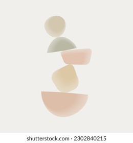 Balance made of colored stones. Balance concept. Zen stones flat design style. Vector illustration.	
