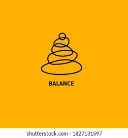 Balance and meditation simple icon with stones. Logo for spa or yoga studio. Symbol of wellbeing and health. Zen concept