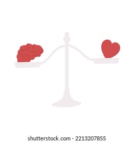 Balance Of Mind And Heart. Wellness Concept. Concept Of Mental And Physical Health, Connection Or Balance. Flat Vector Illustration