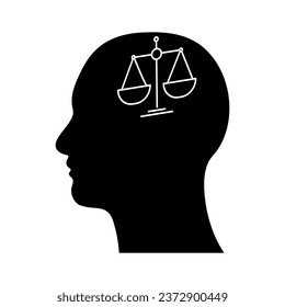 balance mind icon silhouette set.