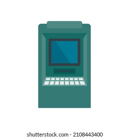 Balance money atm icon. Flat illustration of balance money atm vector icon isolated on white background