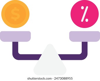 Balanza de dinero Icono Vector Ilustración plana