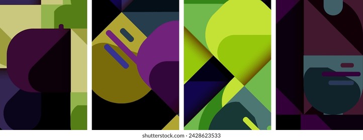 Balance movement geometric backgrounds. Poster collection for wallpaper, business card, cover, poster, banner, brochure, header, website