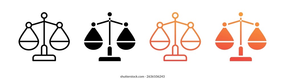 Balance Multi Style Icon Set Vector