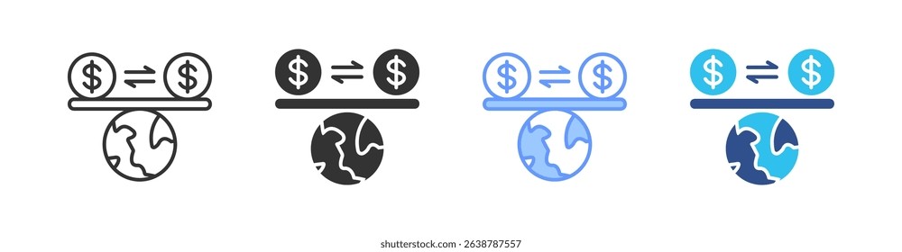 Balance Multi Style Icon Set Vector