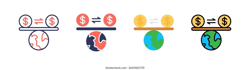 Balance Multi Style Icon Set Vector