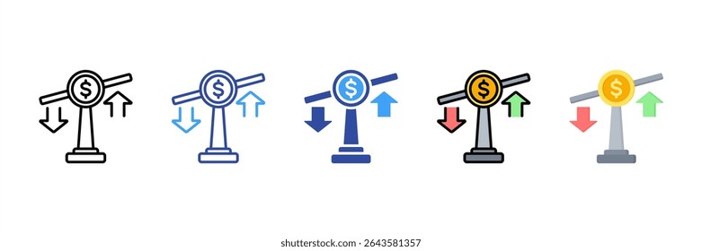 Conjunto de iconos de estilo múltiple de equilibrio