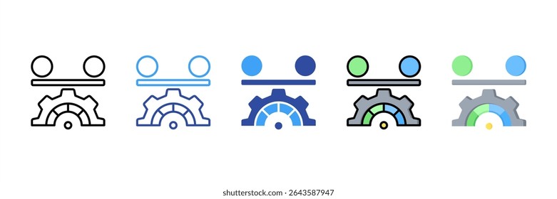 Conjunto de iconos de estilo múltiple de equilibrio