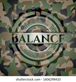Balance on camo pattern. Vector Illustration. Detailed.