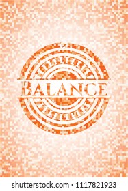 Balance orange mosaic emblem