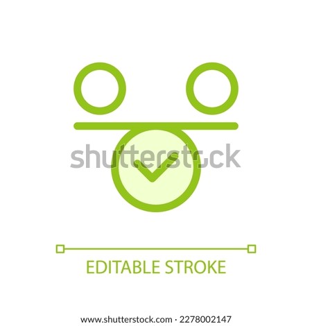 Balance pixel perfect glassmorphism ui icon. Inner harmony. Comparison. Color filled line element with transparency. Vector pictogram in glass morphism style. Editable stroke. Arial font used