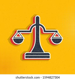 Balance pop art, retro icon. Vector illustration of pop art style