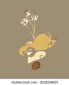 Balance. A poster in natural earthy colors. Abstract art composition. Design in grunge style. Great for home decor such as posters, wall art, tote bag, t-shirt print, sticker, mobile case.