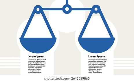 balance, pros and cons, scale – infographic template banner, minimalist vector illustration