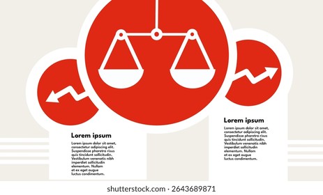 balance, pros and cons, scale – infographic template banner, minimalist vector illustration