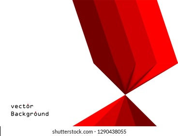 Balance of red triangle with square background vector geometric element on white space for text design