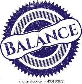 Balance rubber stamp with grunge texture