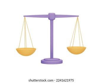 balance scale with 3d vector icon cartoon minimal style