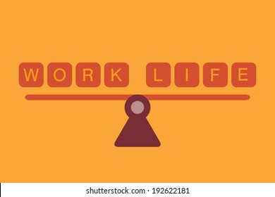 Balance Scale Between Work And Life Vector