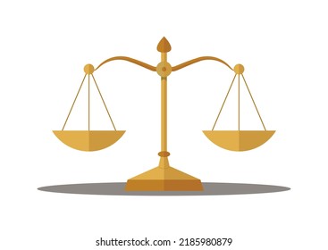 Balance Scale Clipart Vector Illustration Isolated On White Background