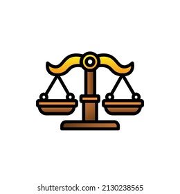 Escala de Saldo Con Icono De Línea Llena Ilustración