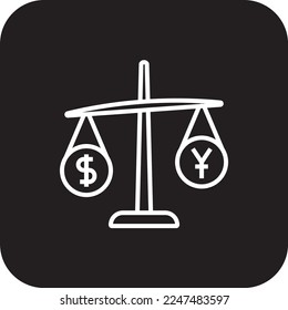 Balance Scale Fintech startup icon with black filled line style