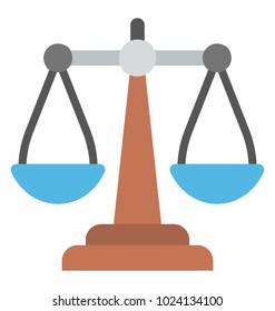 Balance scale flat icon, justice concept