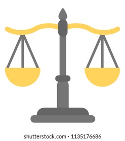 
Balance scale flat icon, justice concept
