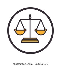 balance scale flat isolated icon