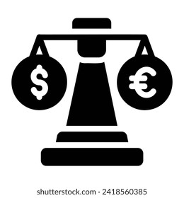 fondo de fondo blanco del icono de glifo de escala de balance