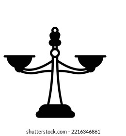 Balance Scale Half Glyph Vector Icon which can easily modified  

