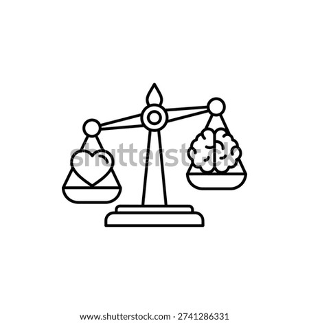 Balance scale, heart, brain, emotion, logic, reason, intelligence