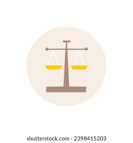 Balance scale icon. Decision making, comparison, justice, measurement concept. Flat vector isolated design illustration.